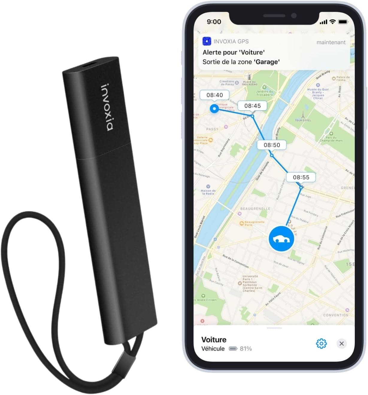 Invoxia GPS PRO Tracker – Real-time Location – for Cars, Motorcycles, Bicycles, Children – Motion and Tilt Alerts – 4G LTE-M Network – Up to 3 Months Battery Life