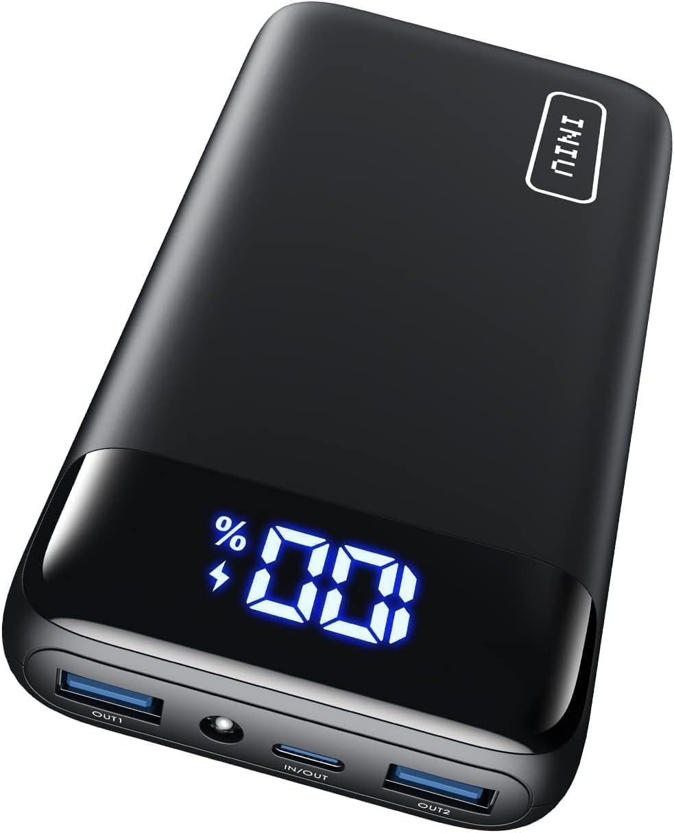 INIU Portable Charger, 20000mAh USB C in & Out Power Bank Fast Charging, PD 3.0+QC 4.0 LED Display Phone Battery Pack Compatible with iPhone 17 16 15 14 13 Pro Samsung S23 Google iPad Tablet, etc