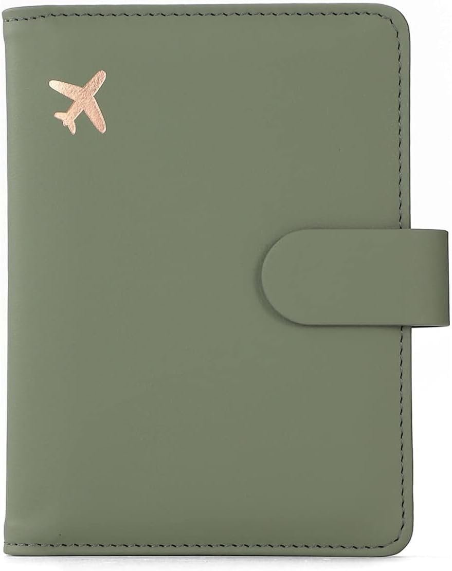 Melsbrinna Premium Leather Passport Holder Covers Case, Waterproof Rfid Blocking Travel Wallet Passport Holder with Pen Holder, Cute Passport Book for Women/Men