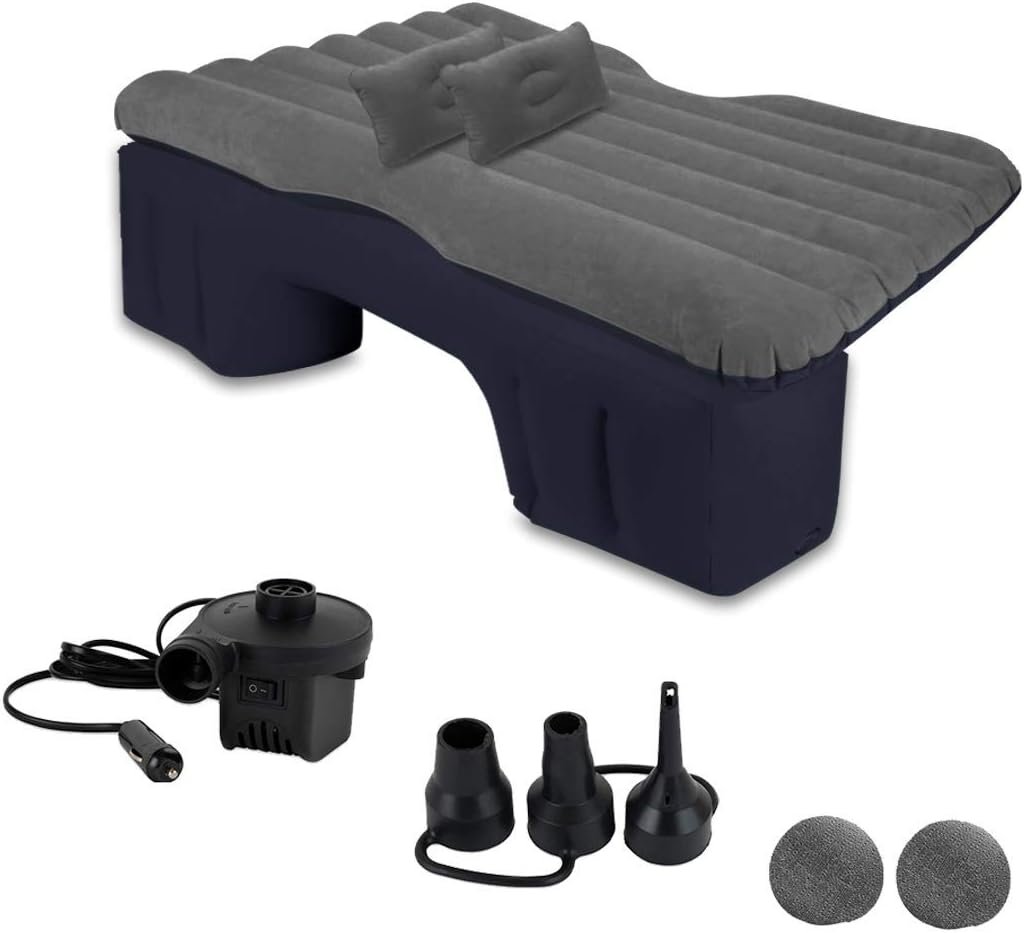 Zento Deals Truck and Car Air Mattress Backseat Bed – Premium Quality Portable Car Inflatable Mattress with 2 Pillows Universal fit (1 Pack)