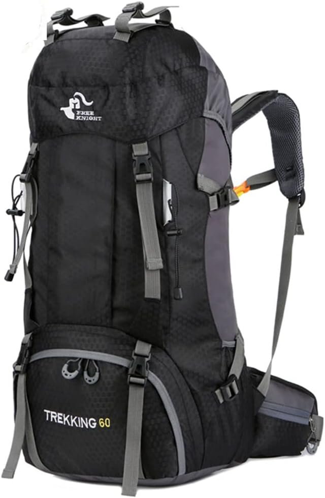 Bseash 60L Waterproof Hiking Camping Backpack with Rain Cover, Large Outdoor Sport Travel Daypack Rucksack for Climbing