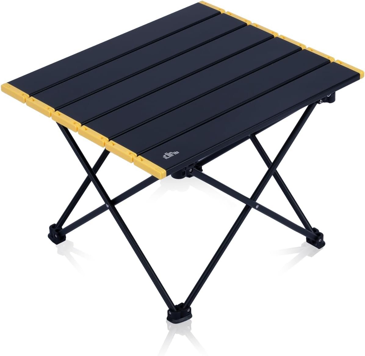 iClimb Ultralight Compact Camping Folding Table with Carry Bag (Black – S)