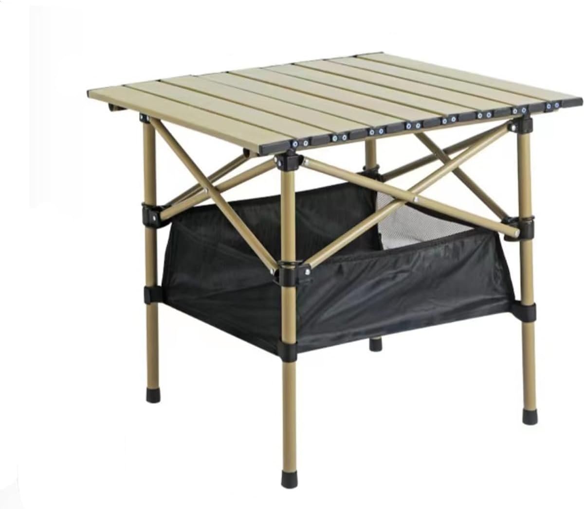 Beach Tables Foldable,Folding Aluminum Camping Tabletop，Portable Camp Table,Folding Camping Gear with Storage Bag (Black, 20 * 20 INCH) (Beige)