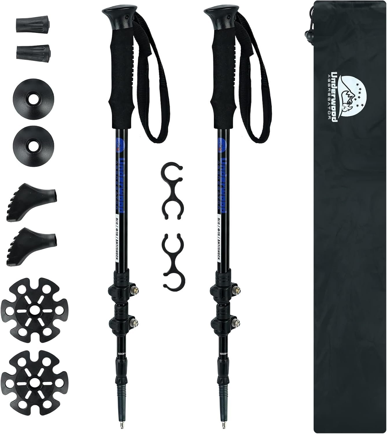 Trekking Poles Collapsible Hiking Poles – 2 Pack Adjustable Aluminum Hiking Sticks, Lightweight Walking Sticks for Women, Men, Seniors, Kids, Walking Poles for Backpacking by Underwood Aggregator
