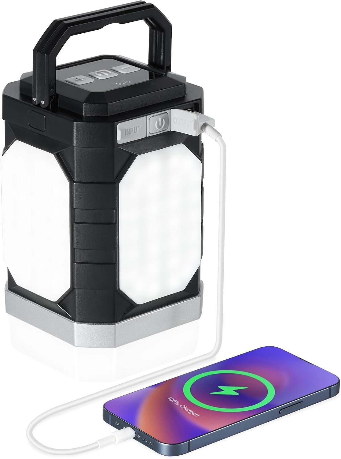 Sinvitron Camping Lantern Rechargeable–30,000mAh Portable Camping Lights, QC3.0 Fast Charging,1000 Lumens,350H Runtime,IPX5 Waterproof Emergency Light for Hurricanes,Power Outages,Camping