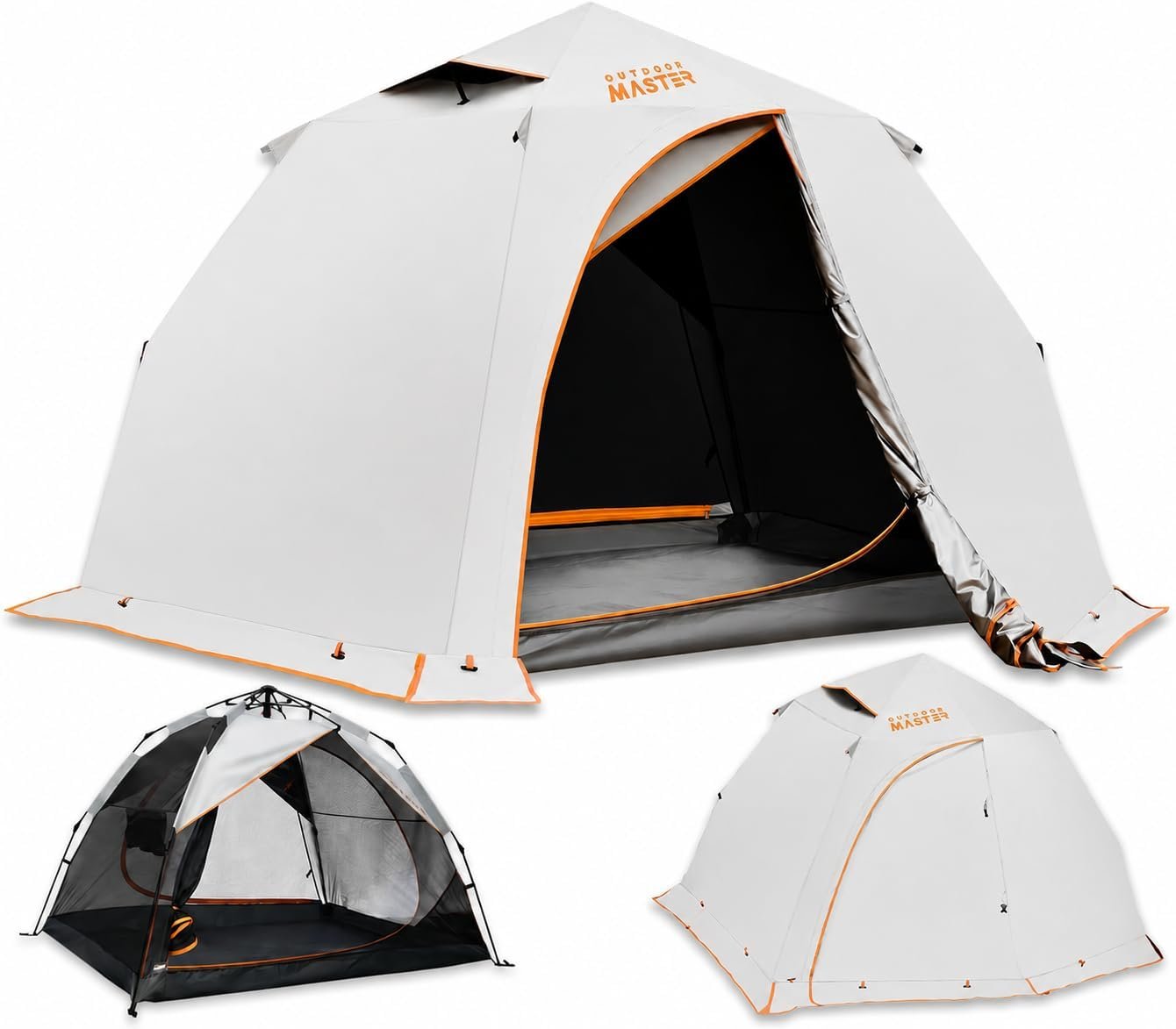 OutdoorMaster 2 Person Camping Tent, 4 Seasons Lightweight Backpacking Canopy, Waterproof and Weatherproof Sun Shelter, Double Layer Outdoor Cabana for Camping, Hiking and Mountaineering