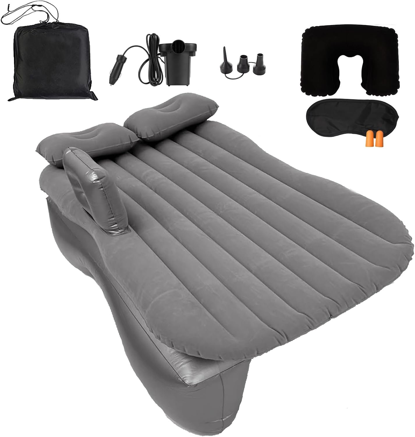 Onirii Inflatable Car Air Mattress Back Seat Bed with Air Pump | 55″ (L)x 35″ (W) Portable Thickened Car Travel Camping Sleeping Air Mattress Blow Up Bed for Mid-Size,Full-Size Car SUV