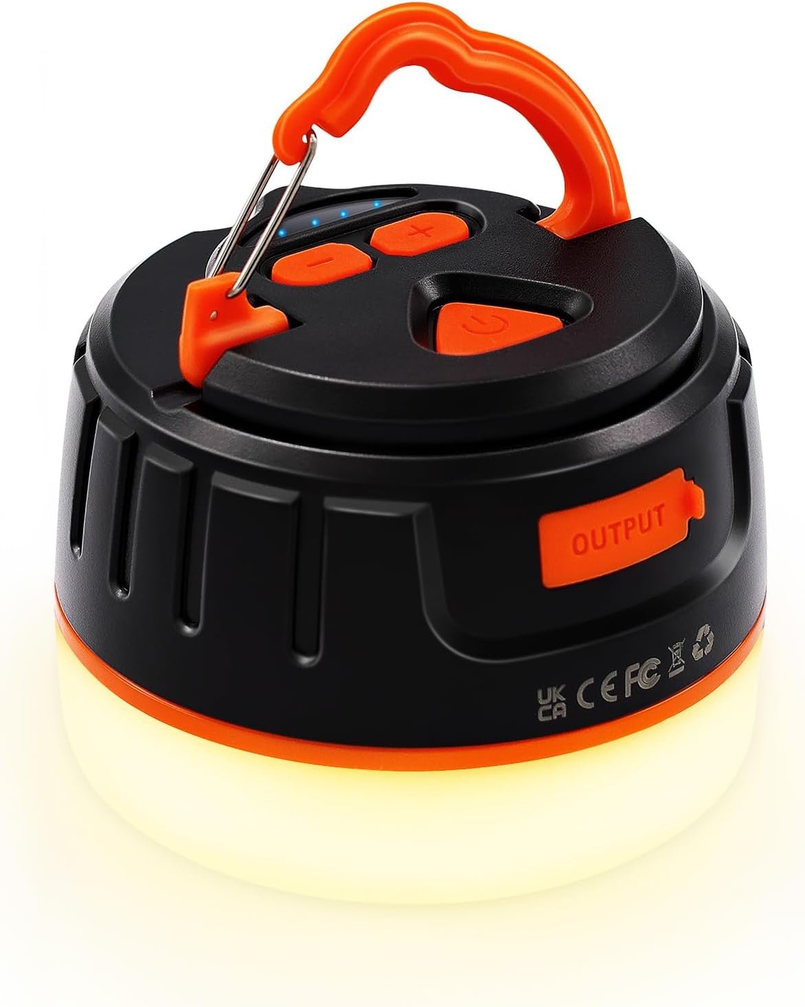 Yonktoo Camping Lantern Rechargeable, 300H Runtime, 6400mAh, IPX5 Waterproof Tent Light for Camping, Hiking, Power Outages, Home, Emergency – Standard Edition,Orange