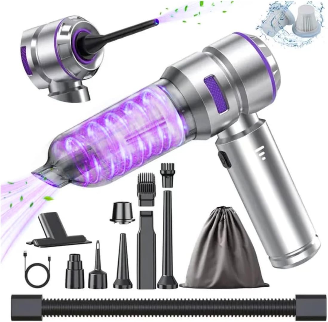 Car Vacuum Cleaner High Power – 22000PA Portable Car Vacuums 4 in 1 Compressed Air Duster & Blower Hand Held Vacuum Cordless with Brushless Motor for Cars Home Office Camping Ideal Gifts for Men women