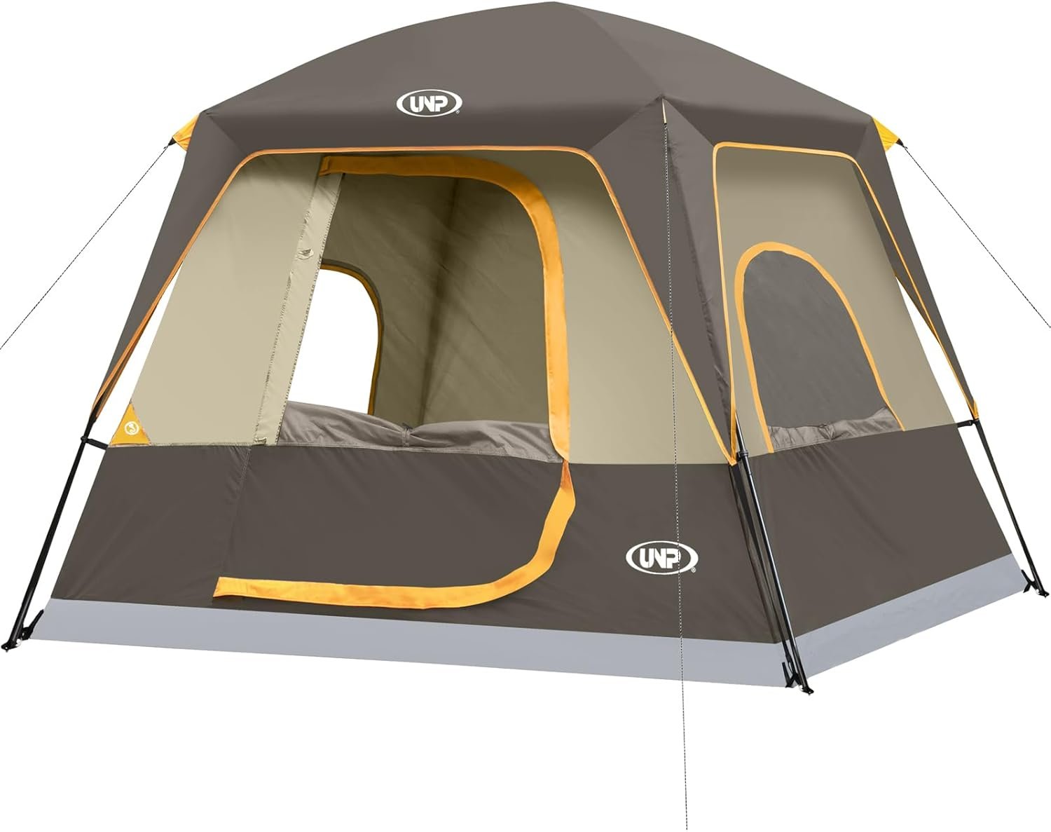 UNP 2/4/6/8 Person Tent, Portable Cabin Tent, Camping Tent 4-Person Easy Set Up, Waterproof with Top Rainfly for Outdoor Camping/Hiking