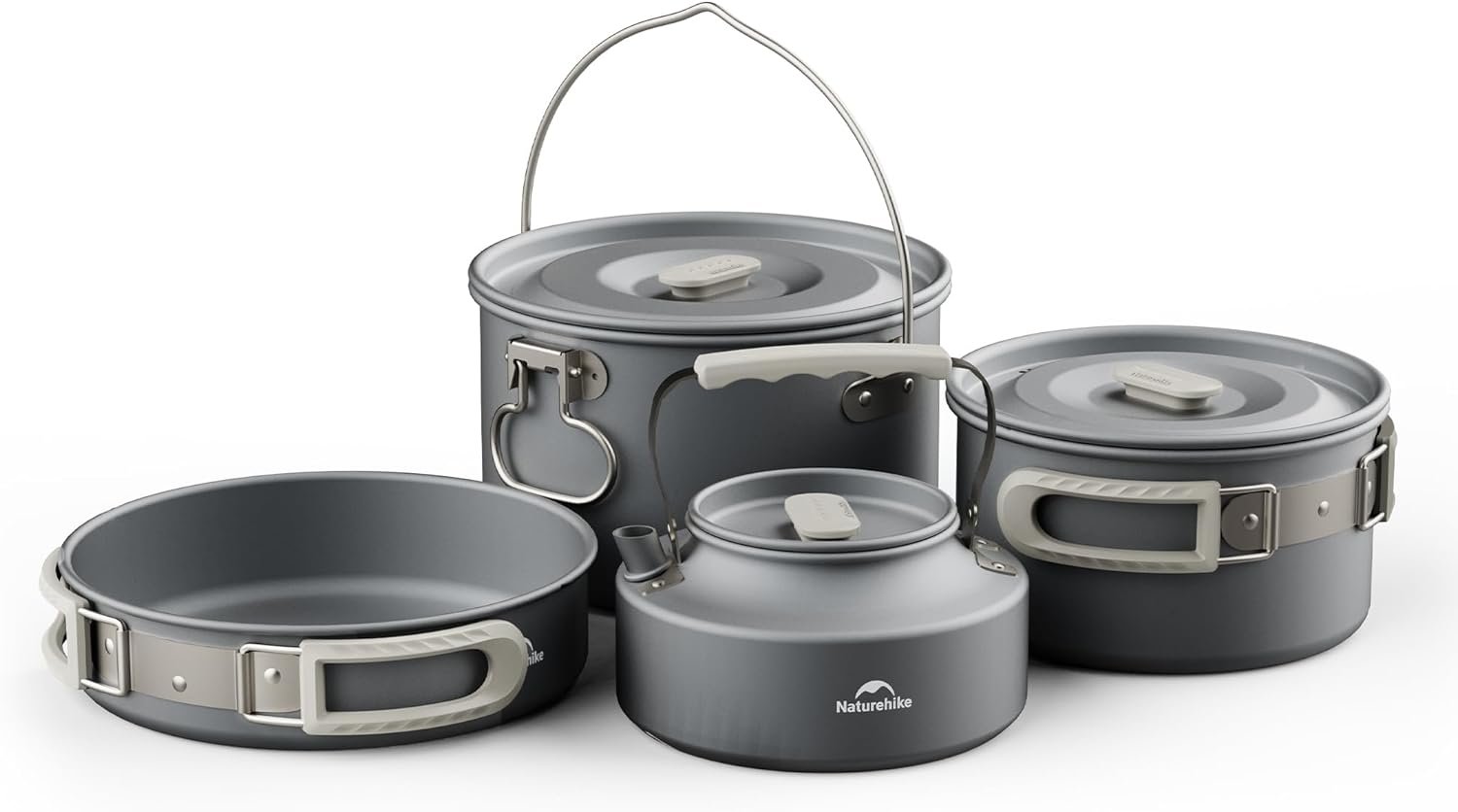 Naturehike Camping Cookware Set Mess Kit for Backpacking Gear, Camp Cooking Set, Camping Pots and Pans Set for Outdoor Backpacking Camping Hiking Picnic