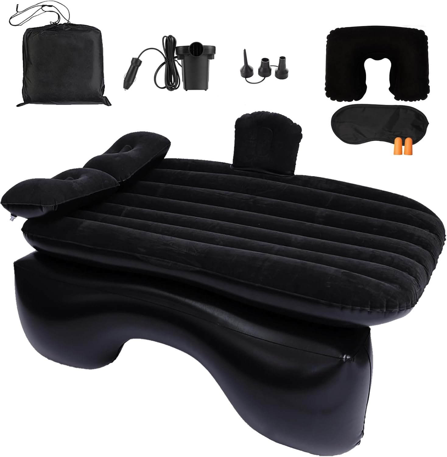 Onirii Inflatable Car Air Mattress Back Seat Bed with Air Pump | 55″ (L)x 35″ (W) Portable Thickened Car Travel Camping Sleeping Air Mattress Blow Up Bed for Mid-Size,Full-Size Car SUV
