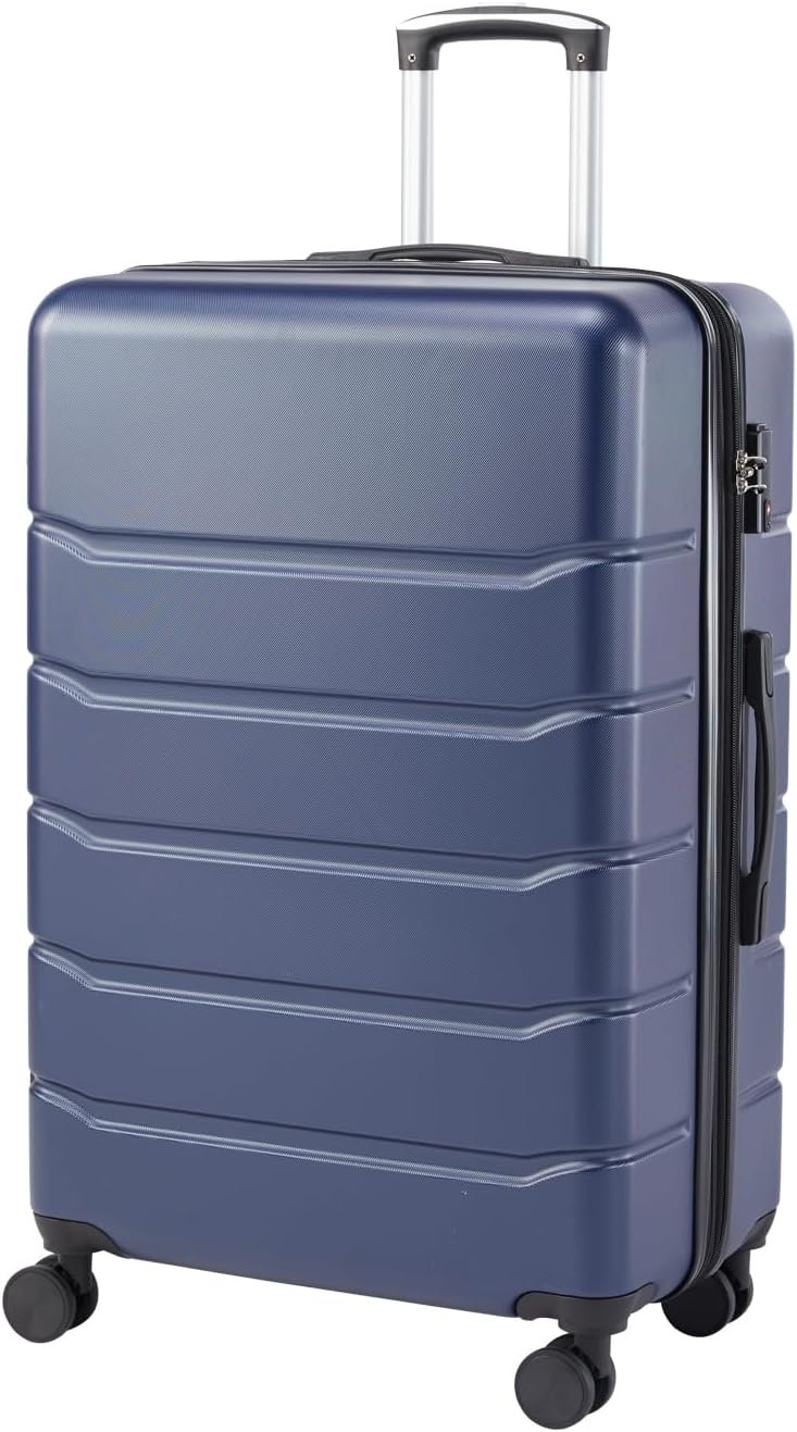 NEWBULIG 20 Inch Carry On Luggage, ABS Hard Shell Lightweight Rolling Expandable Suitcase with Double Spinner Wheels & TSA Lock, Travel Suitcase for Business Trips and Short Vacations, Blue