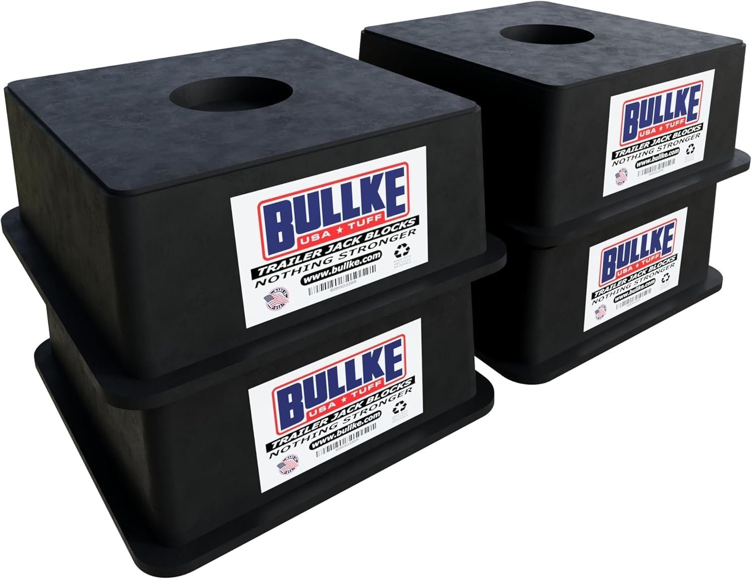 USA-Made Trailer Jack Blocks |Up to 18,000 lbs.| Heavy Duty RV Leveling & Stabilizing Pads for Camper, Travel Trailer,5th Wheel Support | Reliable & Durable Stabilizer, Jack, Foot Stand |RV Blocks (4)