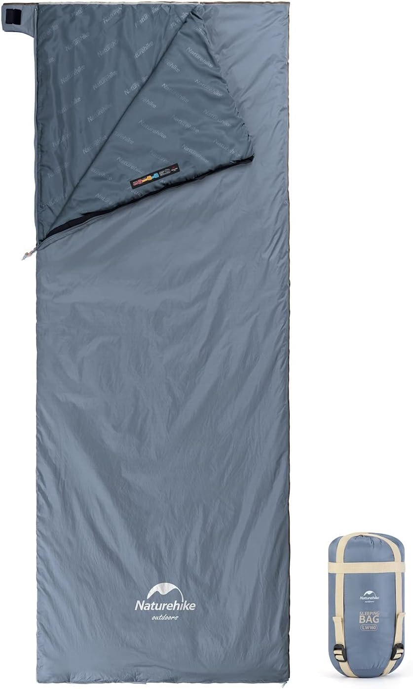 Naturehike Ultralight Sleeping Bag – Envelope Lightweight Portable, Waterproof, Comfort with Compression Sack – Great for 3 Season Traveling, Camping, Hiking