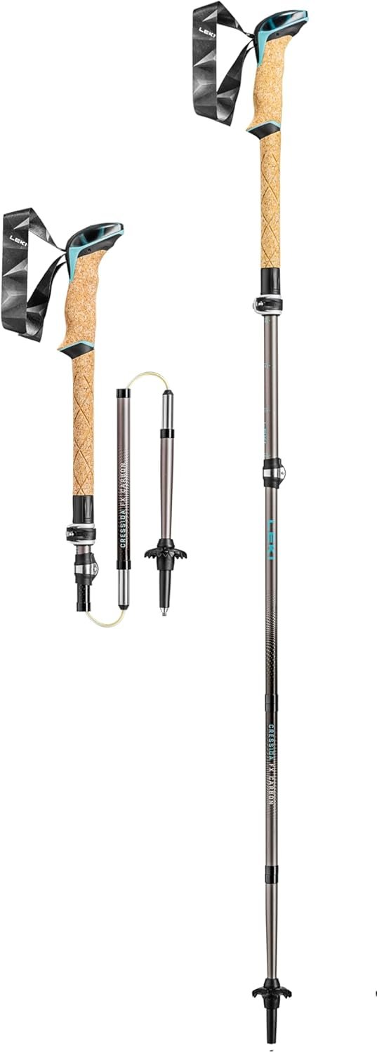 LEKI Cressida FX Carbon Collapsible Lightweight Walking Poles for Trekking & Hiking