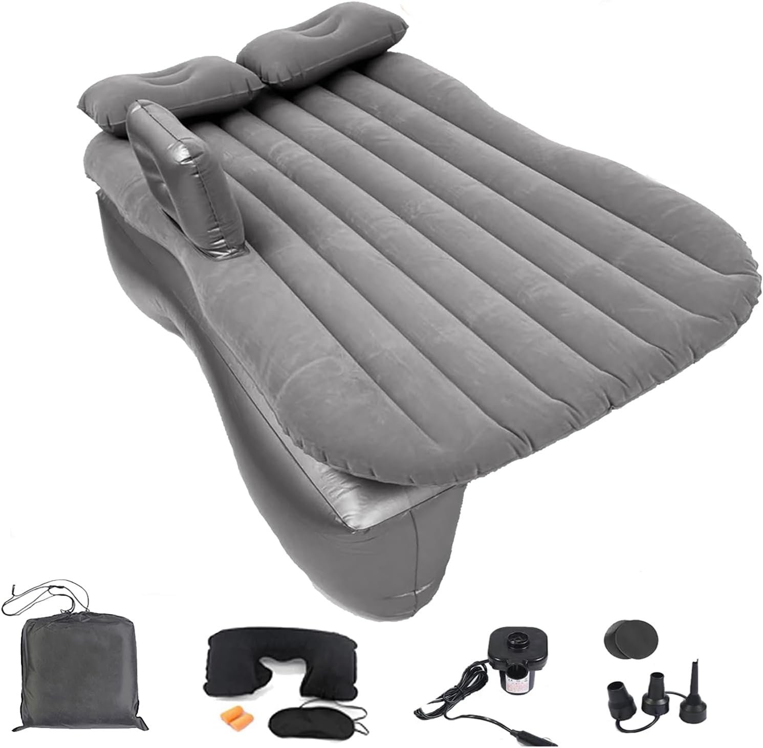 Onirii Inflatable Car Air Mattress Back Seat Bed with Air Pump | 53″ (L)x 32.6″ (W) Portable Thickened Car Travel Camping Sleeping Air Mattress Blow Up Bed for Small Compact Car SUV