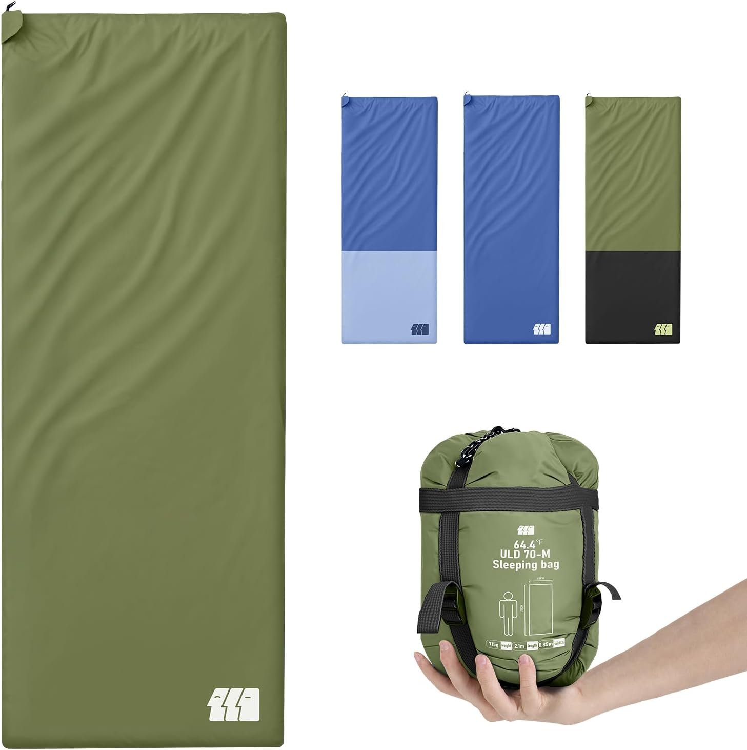 Ultralight Warm Weather Sleeping Bag – Portable, Waterproof, Compact Lightweight, Comfort with Compression Sack – Great for Outdoor Camping, Backpacking & Hiking
