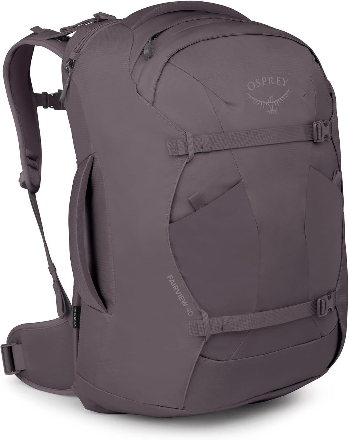Osprey Fairview 40L Women’s Travel Backpack – Carry On Bag with Laptop Sleeve and Toiletry Pocket, Graphite Purple