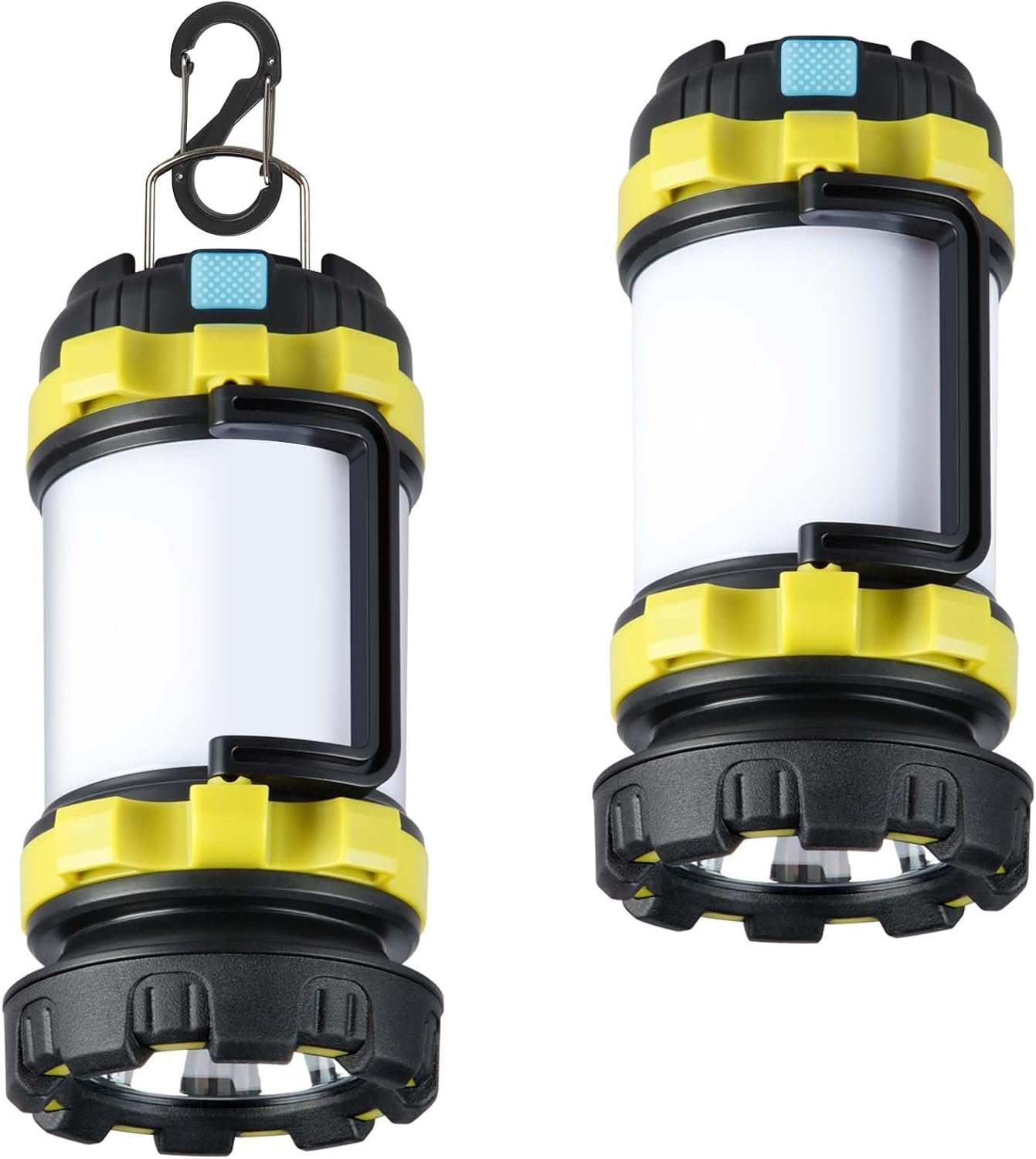 BOBKID 2 Pack Camping Lantern, Outdoor LED Camping Light, Rechargeable Flashlights with 1000LM, 6 Modes, IPX5 Waterproof Portable Emergency Camp Light for Hurricane Survival – Green