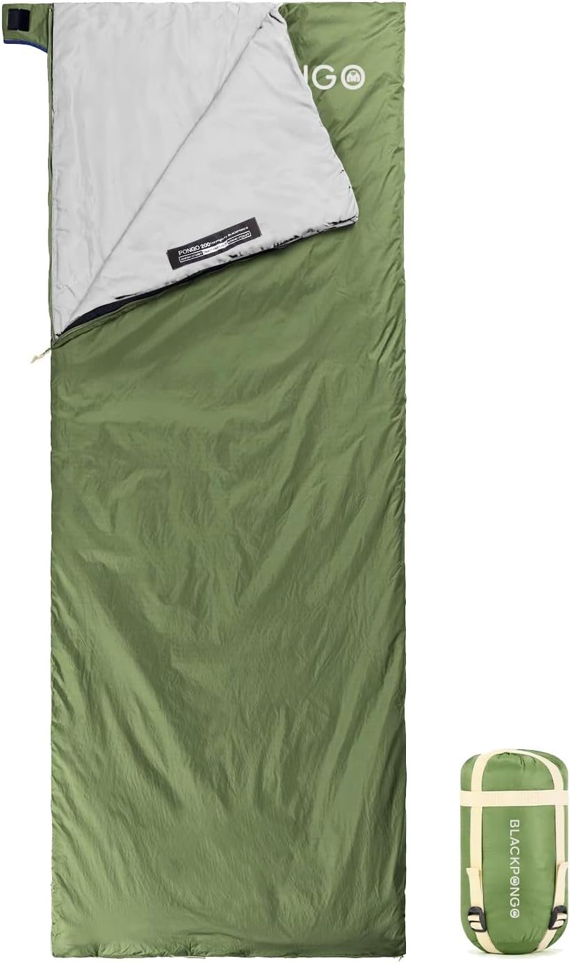 Ultralight Sleeping Bag – Envelope Lightweight Portable, Waterproof, Comfort with Compression Sack – Great for 3 Season Traveling, Camping, Hiking