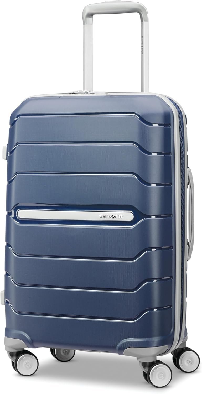 Samsonite Freeform Hardside Carry-On Luggage with Spinner Wheels – Hardshell Suitcase – TSA, Airline-Approved – Expandable Hard Shell, Smooth Rolling Wheels for Lightweight Travel – Navy