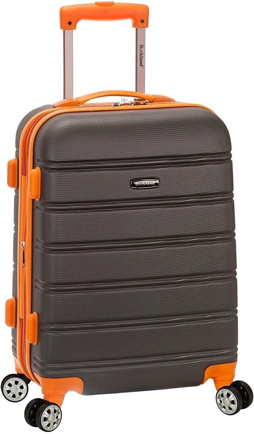 Rockland Melbourne Hardside Expandable Spinner Wheel Luggage, Carry-On 20″, Charcoal