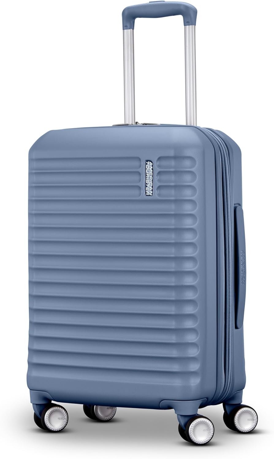American Tourister Stratum 3.0 Carry-On Spinner, Airline Approved, Durable Hardside Luggage, Expands 1.5″, RightHeight™ Adjustable Handle, Elemental Blue