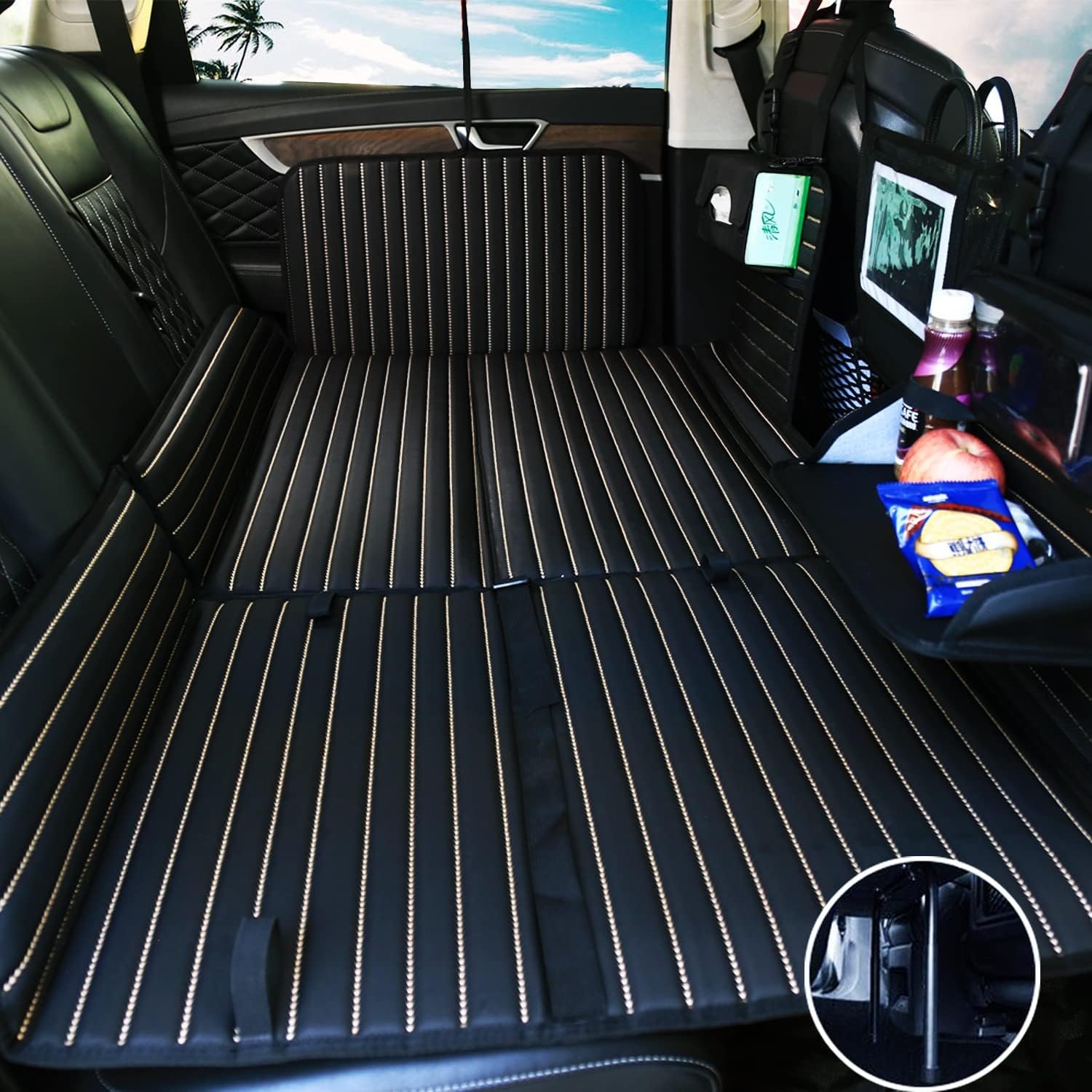 Heart Horse Non-Inflatable Car Mattress – Folding SUV Truck Back Seat Mattress for Travel, Camping and Large Dog Car Seat Cover (with Adjustable Bracket)