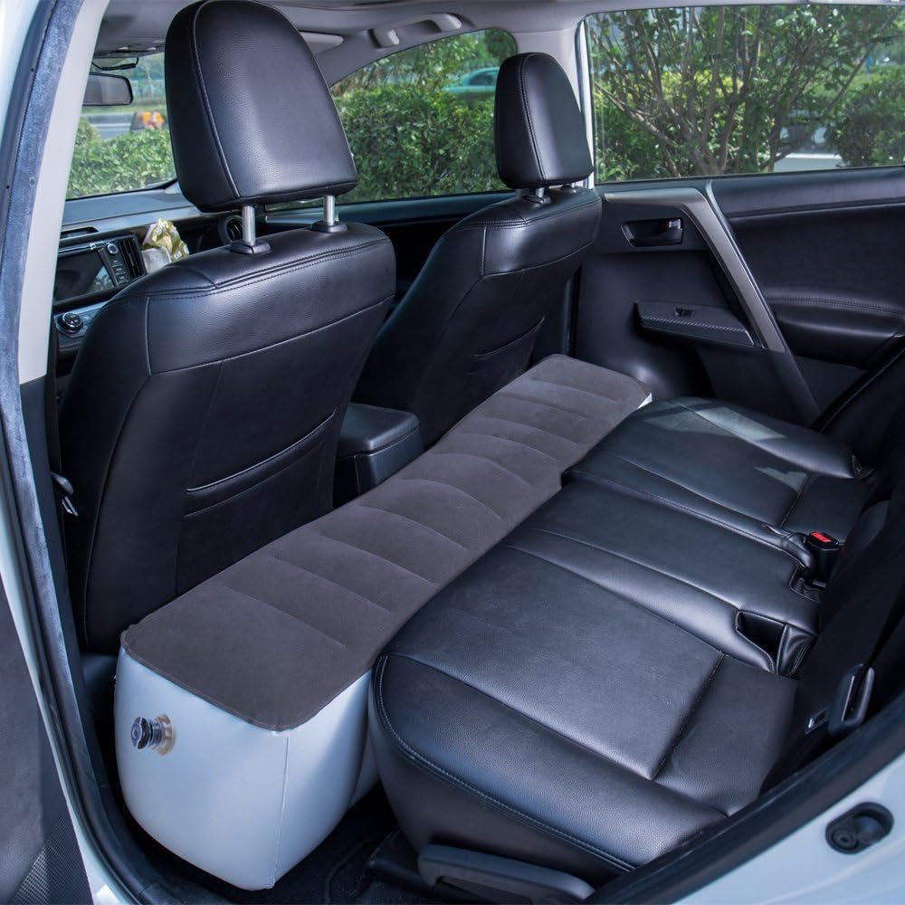 FMS Car Travel Inflatable Mattress Back Seat Gap Pad Air Bed Cushion Camping Air Couch Gray 51.18 * 10.63 * 14.57Inches
