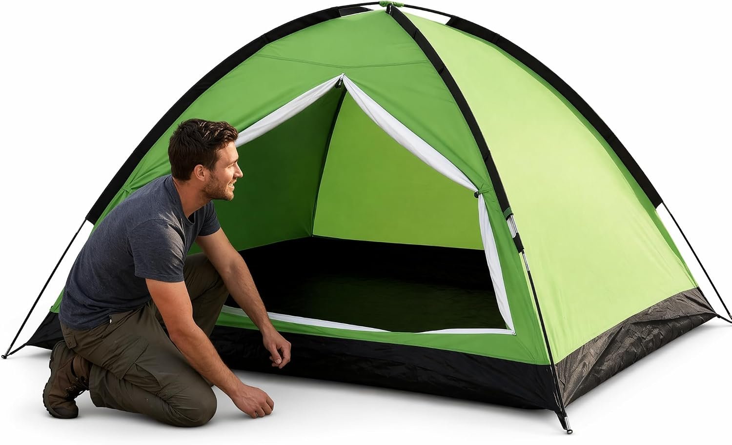 1-Person Dome Tent for Camping Waterproof Lightweight Portable Backpacking Orange/Blue/Army Green/Green