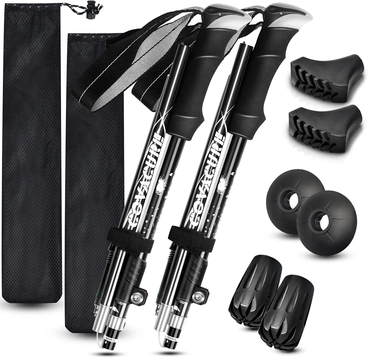 Covacure Hiking Poles Collapsible Trekking Poles – Aluminum Alloy 7075 Walking Sticks for Hiking with Telescopic & Foldable Tri-fold Design Hiking Gear for Women Men, Hiking, Camping, Climbing