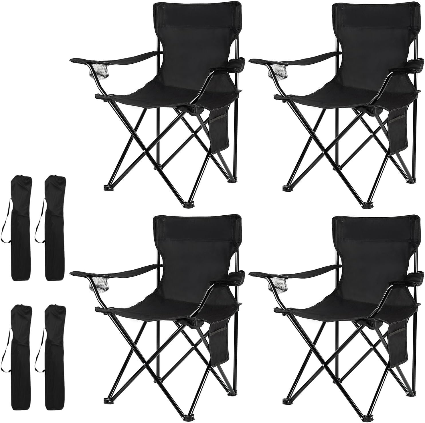 Damei century 4Pack Folding Camping Chairs, Portable for Beach, Lawn, Yard