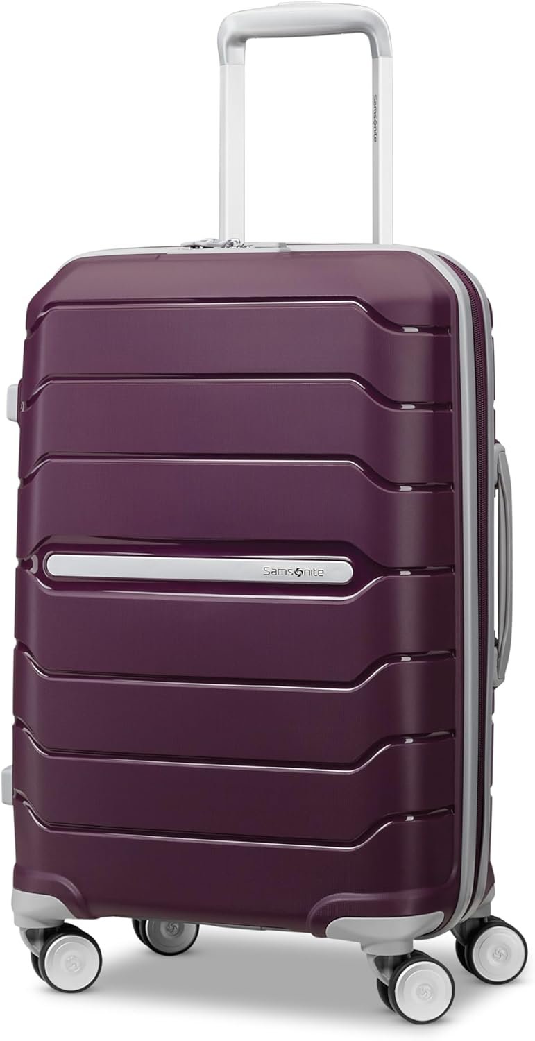 Samsonite Freeform Hardside Carry-On Luggage with Spinner Wheels – Hardshell Suitcase – TSA, Airline-Approved – Expandable Hard Shell, Smooth Rolling Wheels for Lightweight Travel – Amethyst Purple