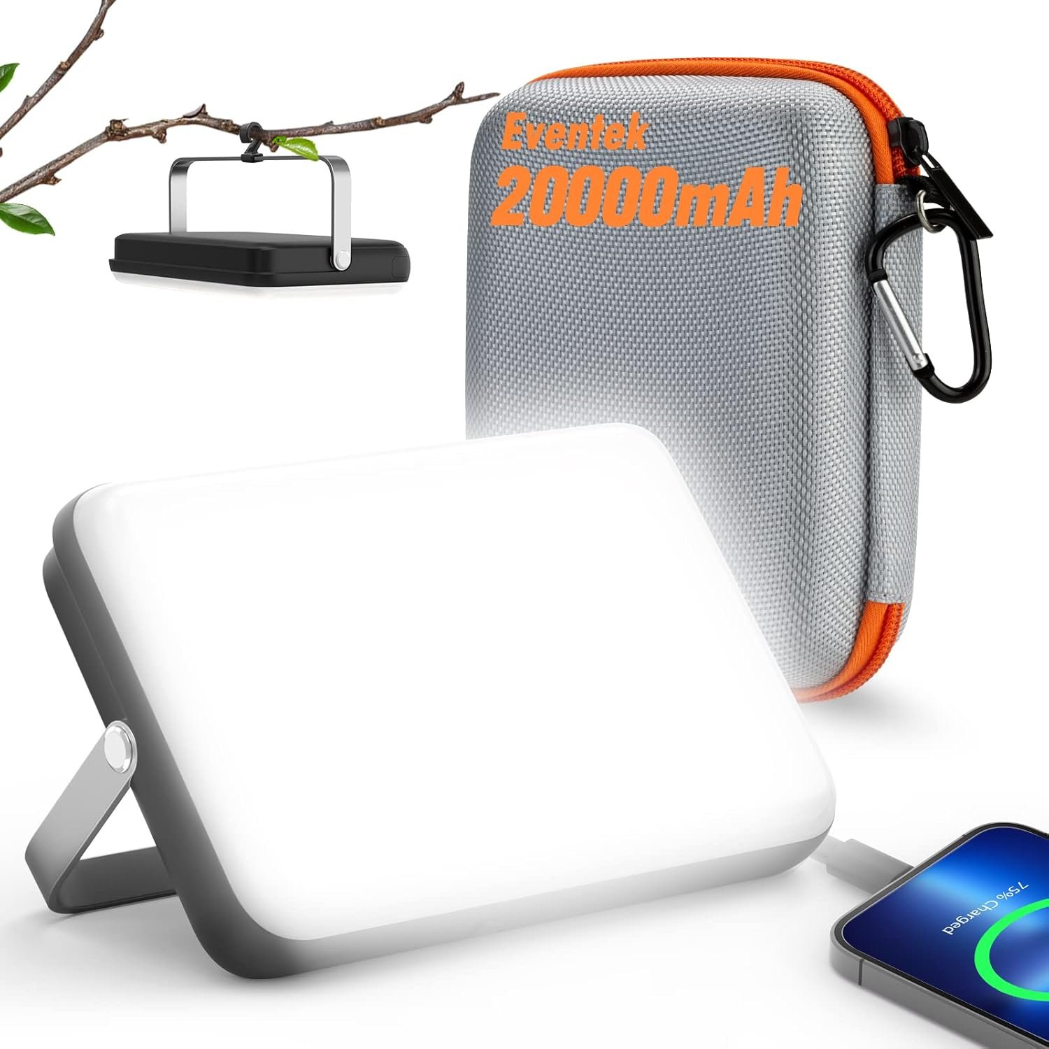 Eventek 20000mAh Rechargeable LED Camping Lantern – Ultra Bright Camping Lights & Portable Power Bank, 144H Long Runtime, IPX5 Waterproof Emergency Lights for Home Power Outages, Hurricane Gear