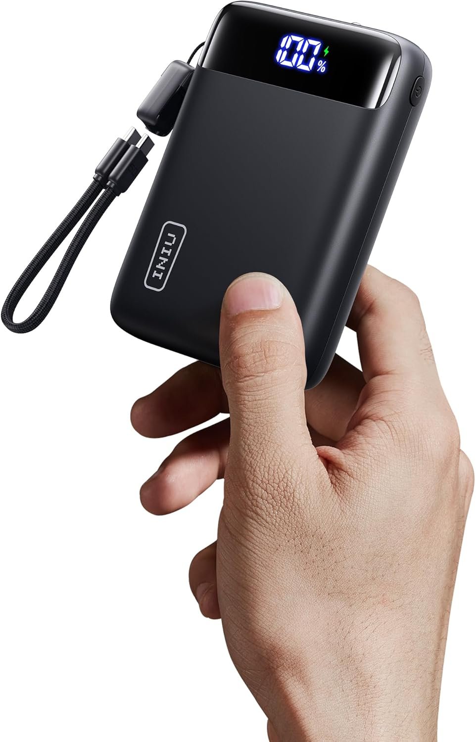 INIU Smallest 20000mAh Power Bank, 22.5W PD Fast Charging Portable Charger with Detachable Cable, Flight-Safe Battery Pack with LED Display for Travel Xiaomi iPhone 17 16 Samsung S26 Google iPad etc