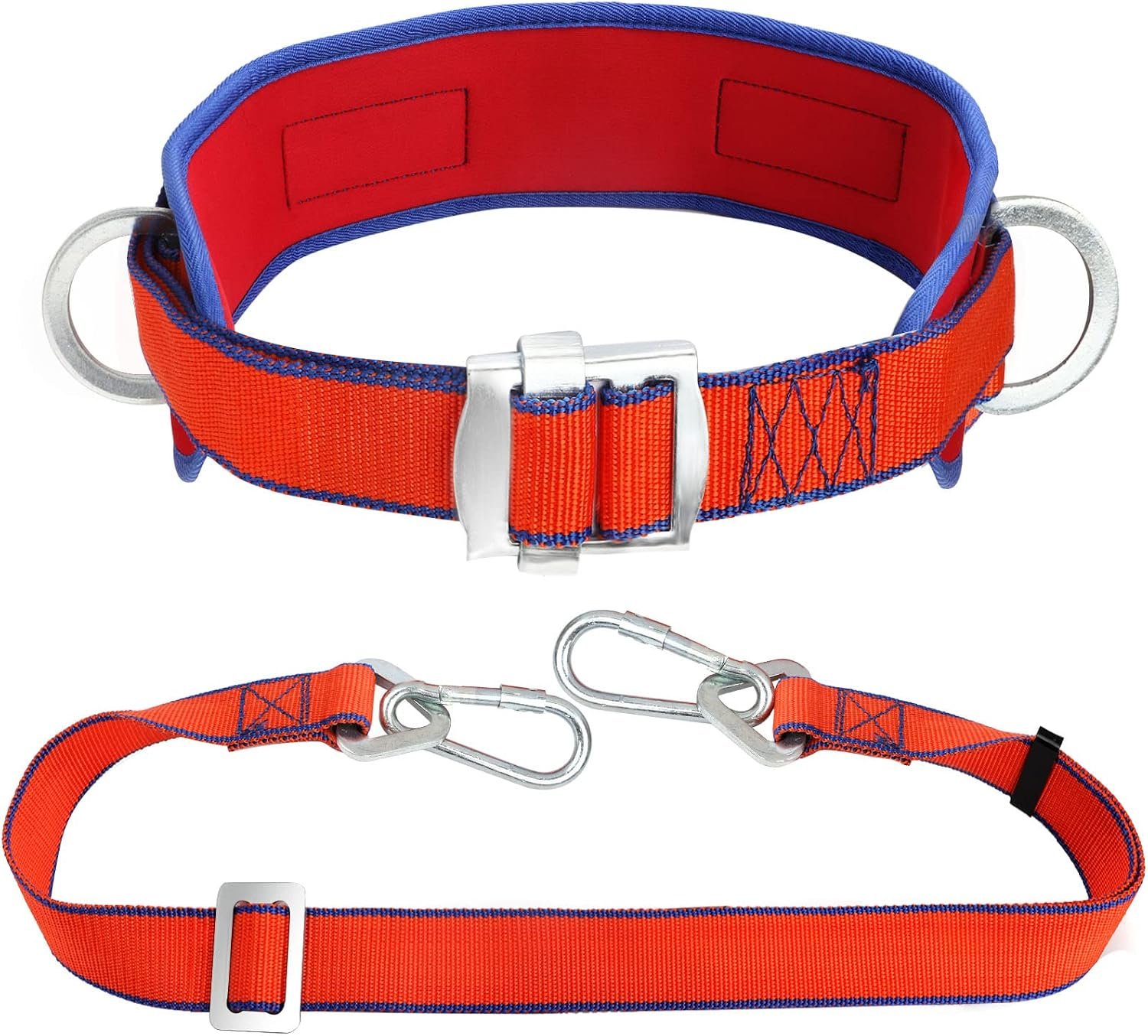 Trsmima Safety Belt with Adjustable Lanyard and Updated Waist Pad – Tree Climbing Belt Harness – Safety Lanyard Fall Protection- Fall Arrest Kite Climbing Lanyard,Ladder Safety Harness