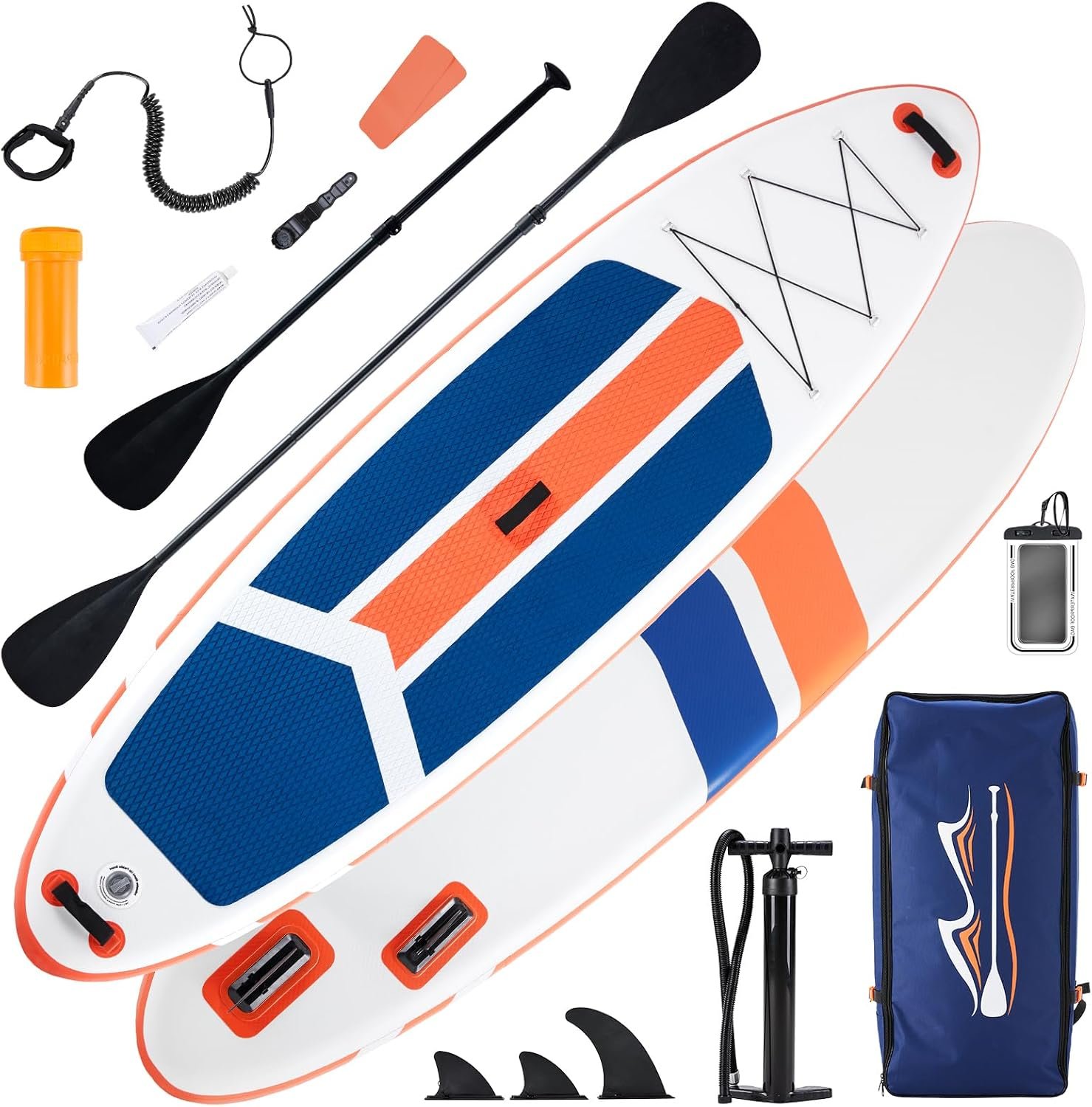 DUMOS Inflatable Stand Up Paddle Board, 10.5’×33” Paddle Boards with Non-Slip Deck, Durable Advanced Material and Complete SUP Accessories for All Skill Levels