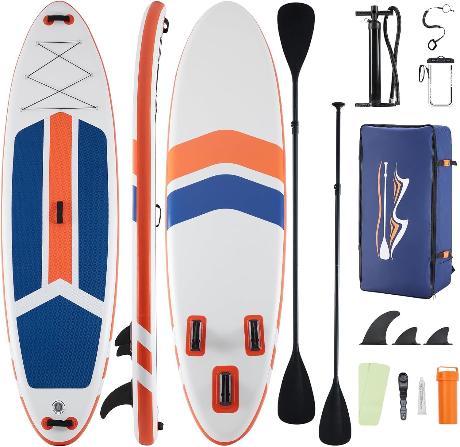 Inflatable Stand Up Paddle Board for All Skill Levels – Portable SUP Paddleboard with Premium Accessories, Durable Construction & Non-Slip Deck for Water Sports Adventures