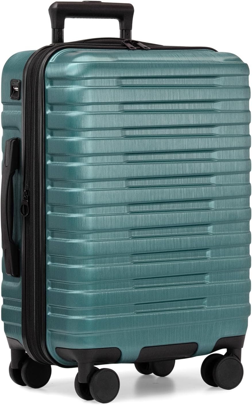 U.S. Traveler Boren Expandable Hardside Rugged Travel Luggage with 8 Spinner Wheels, Teal, Carry-on 22-Inch