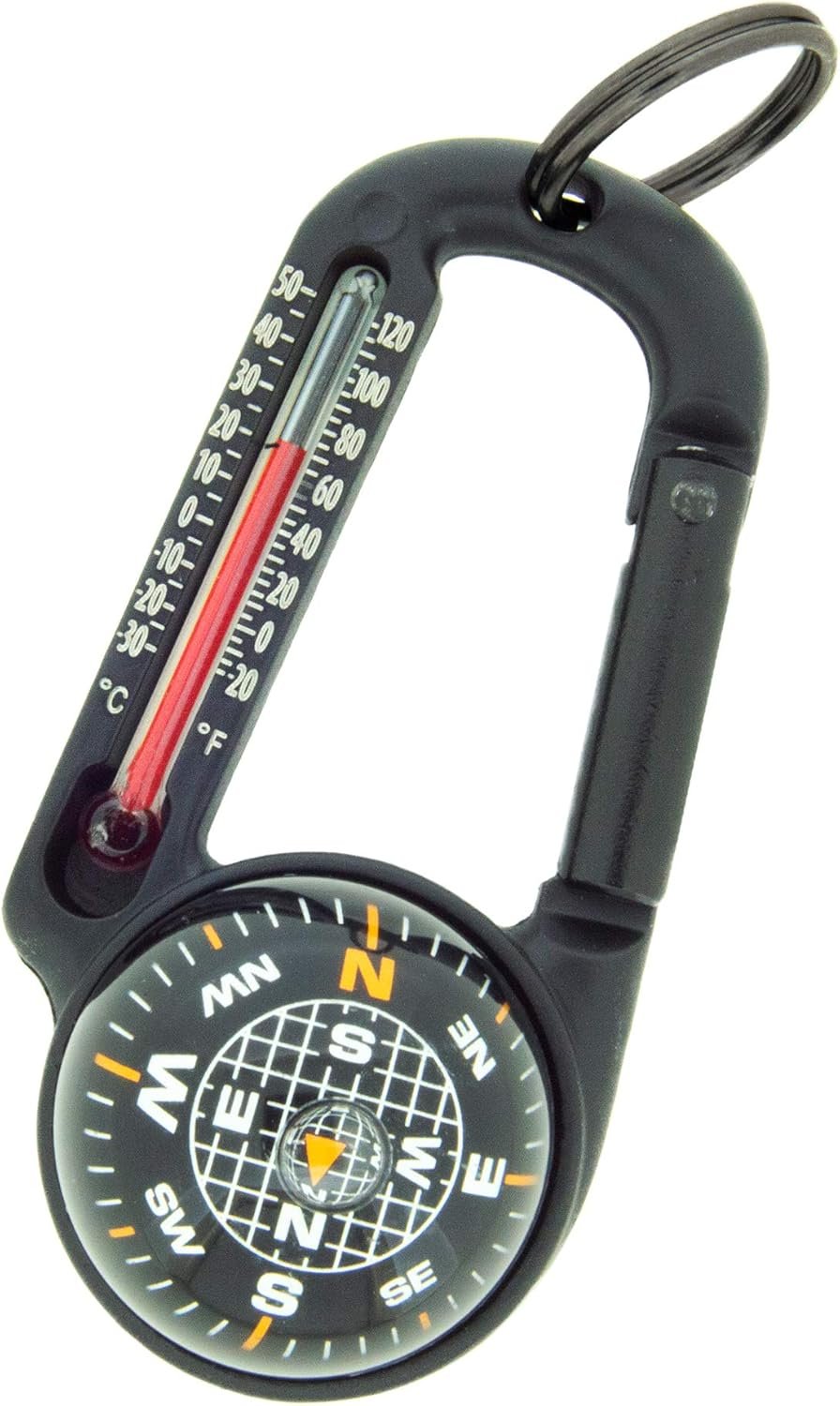 Sun Company TempaComp – Ball Compass and Thermometer Carabiner | Hiking, Backpacking, and Camping Accessory | Clip On to Pack, Parka, or Jacket