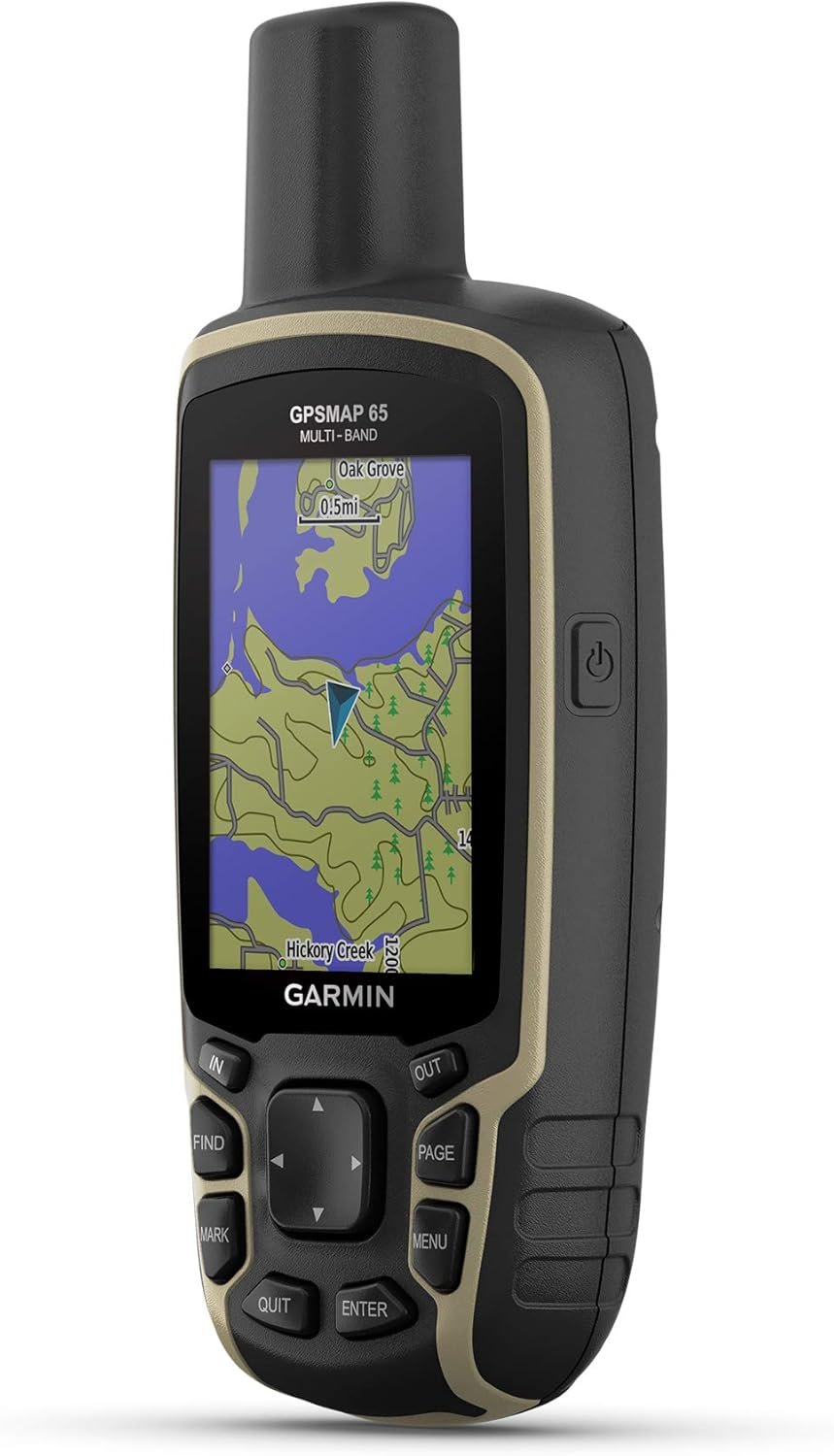 Garmin GPSMAP 65, Button-Operated Handheld with Expanded Satellite Support and Multi-Band Technology, 2.6″ Color Display, 010-02451-00