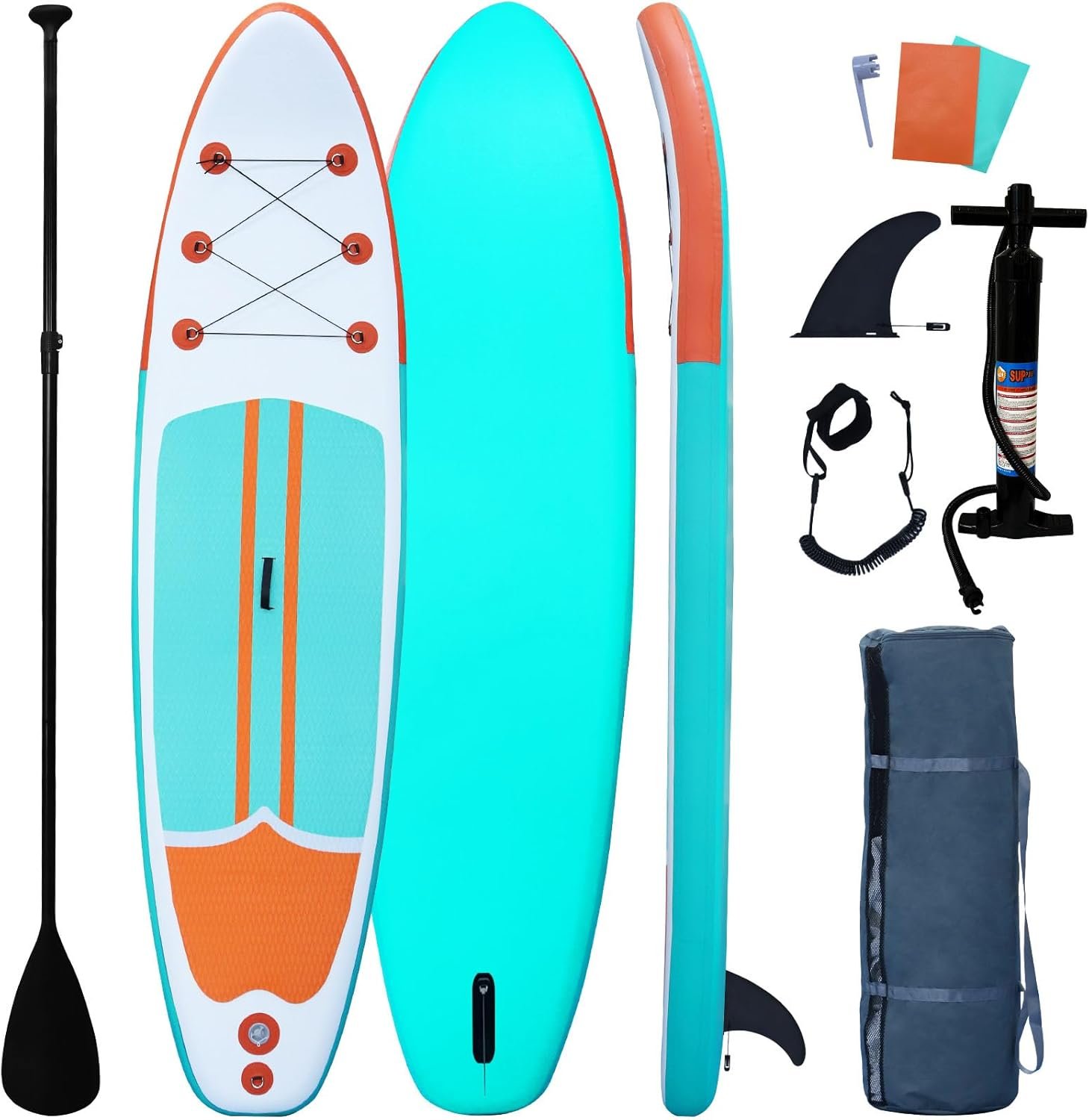 XHYCPY Inflatable Paddle Boards Stand Up Paddleboard Wide Stable with Premium SUP Paddle Board Accessories for All Skill Levels with Fins, Adjustable Paddle, Pump, Backpack, Leash