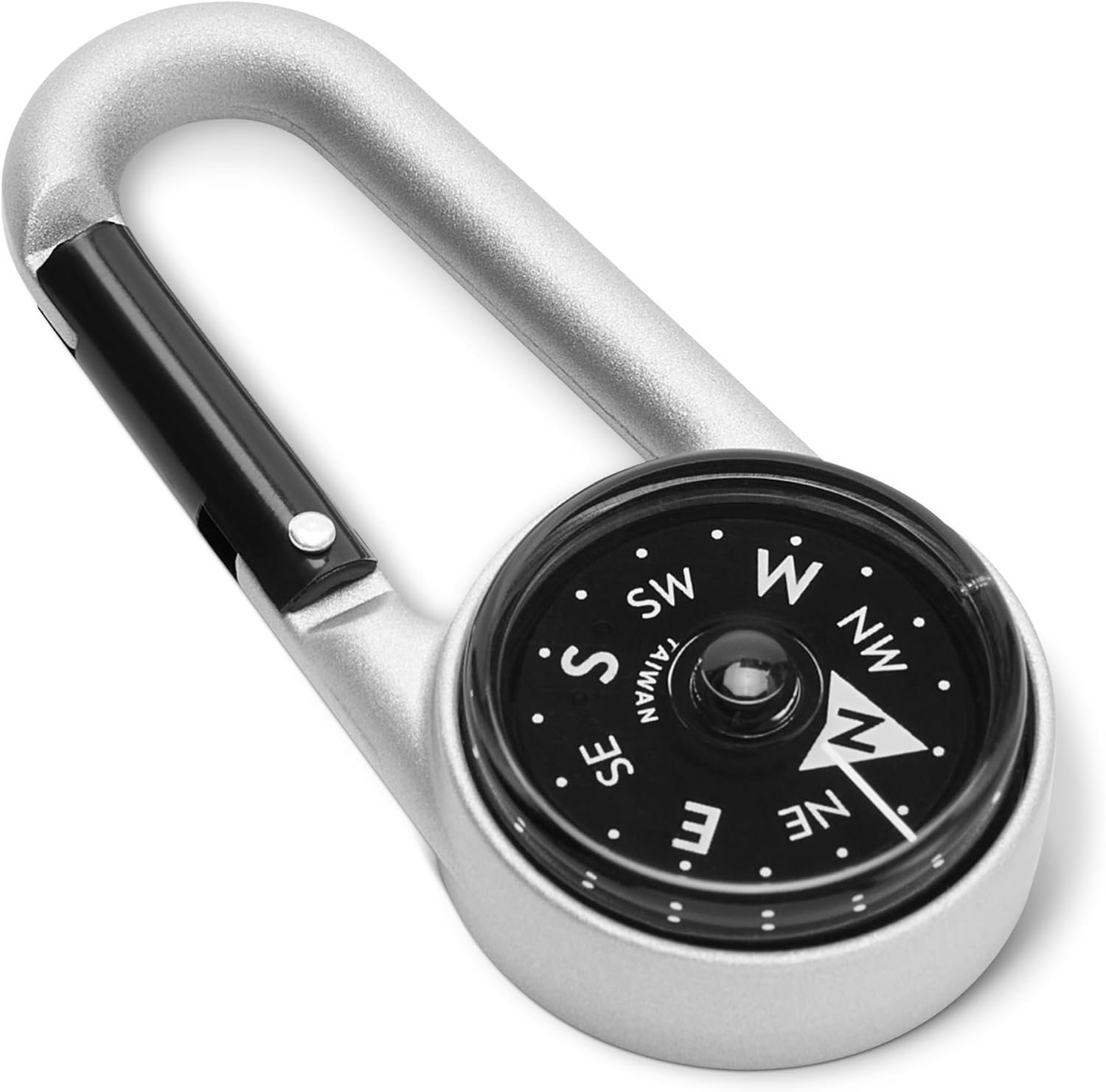 Amazon Basics Carabiner Keychain Compass for Hiking, Camping Backpacking