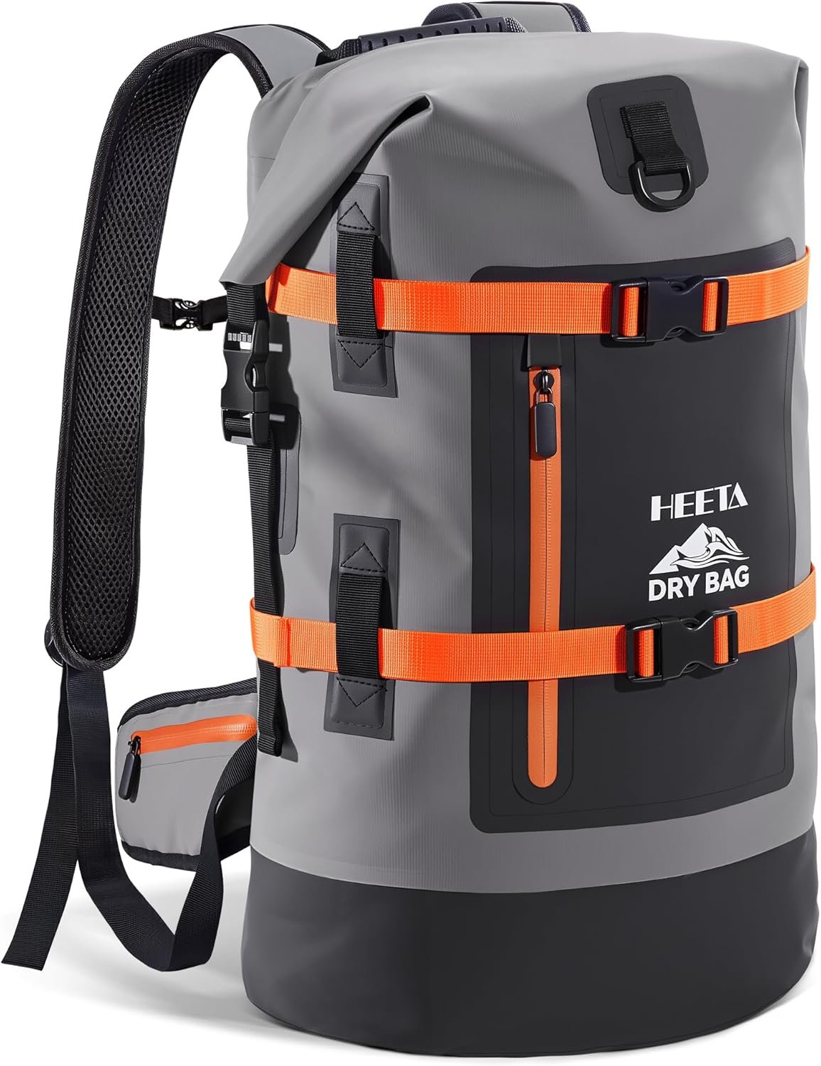 HEETA Dry Bags Waterproof Backpack 40L for Men & Women, Roll Top Heavy Duty Cushioned Hiking Backpack for Kayaking Boating Paddle Boarding Fishing Travel Camping Beach Vacation Cruise Ship Essentials
