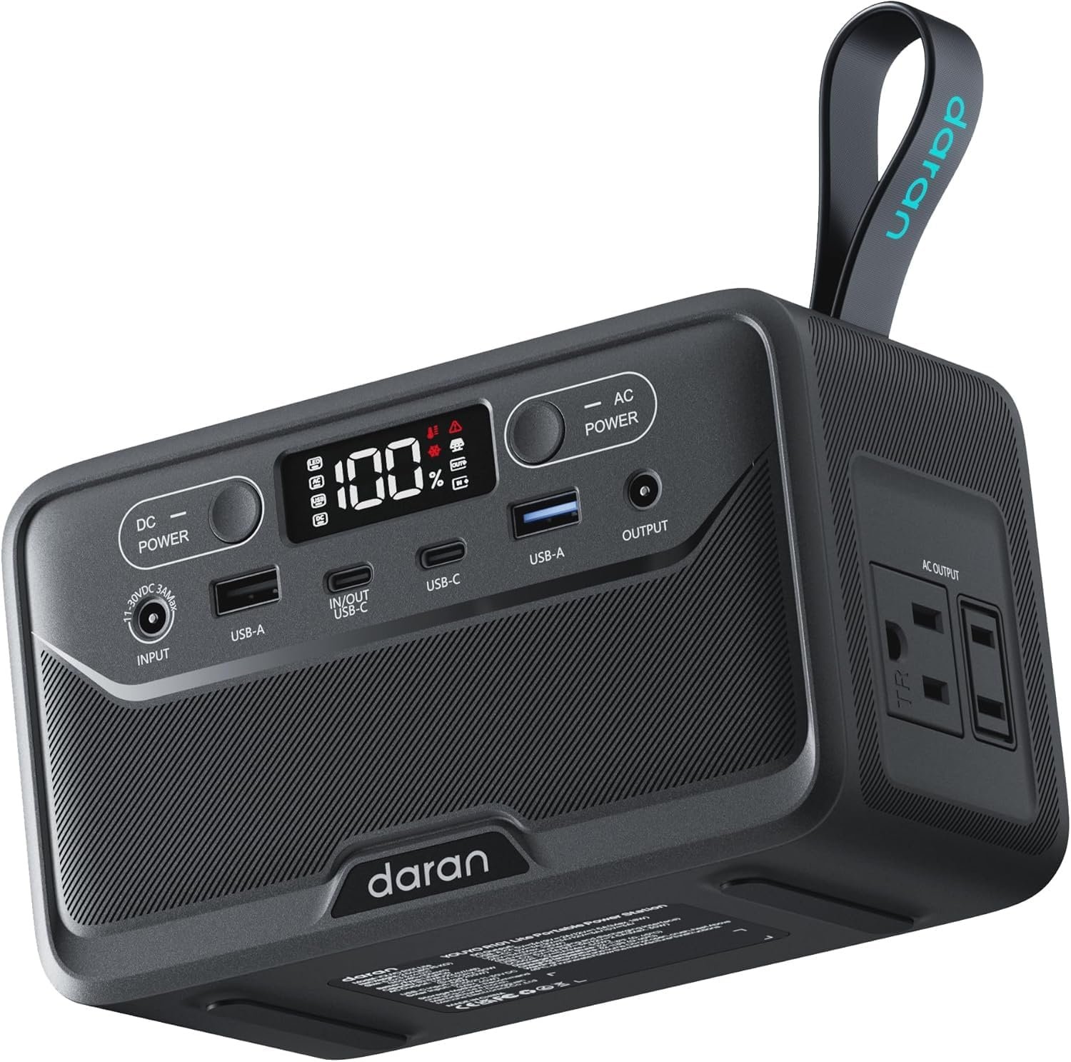 2026 Portable Power Station 89.6Wh LiFePO4 Battery, Solar Power Bank with AC Outlet 100W/110V, USB-C PD Two-Way Fast Charging Small Generator for Laptop, Camping, Home Backup, Office, TSA Approved