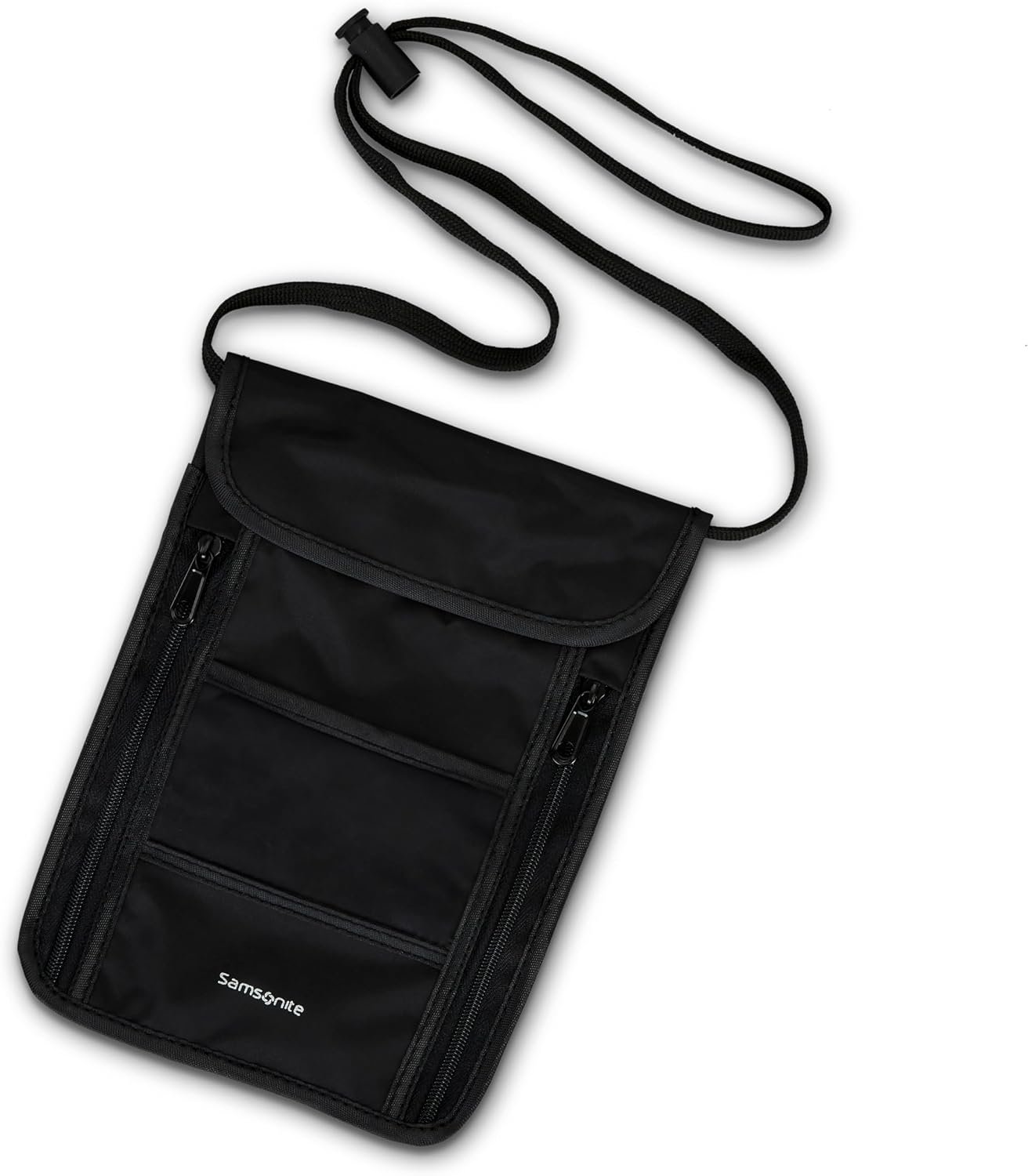 Samsonite RFID Neck Pouch – Lightweight and Durable Nylon RFID Protection Technology – Blocks RFID Signals Encoded In Passports, IDs & Credit Cards
