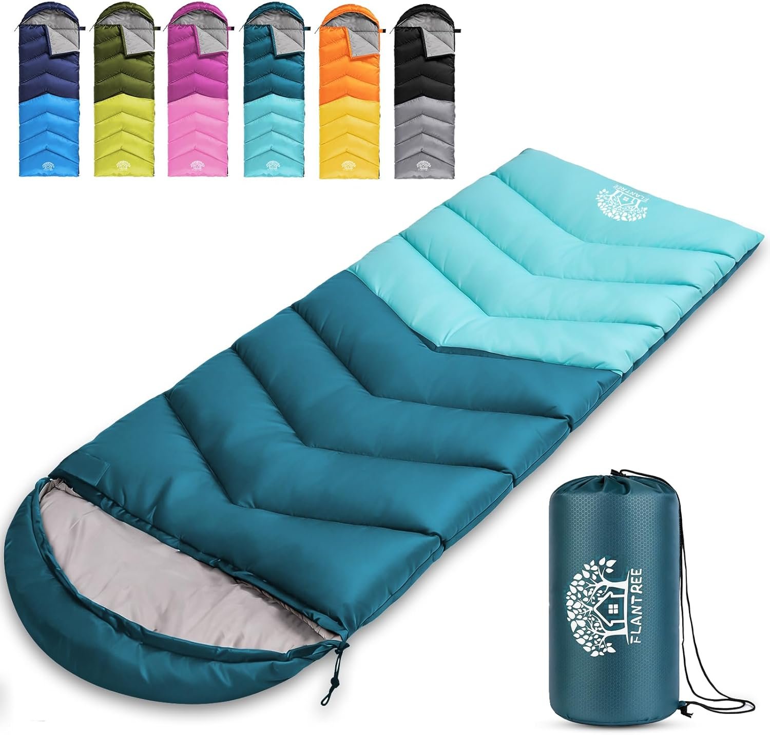 Sleeping Bags for Adults & Kids for Camping Hiking Trips Warm Cool Weather, Lightweight and Waterproof with Compression Bag, 3-4 Season Indoors Outdoors Activities