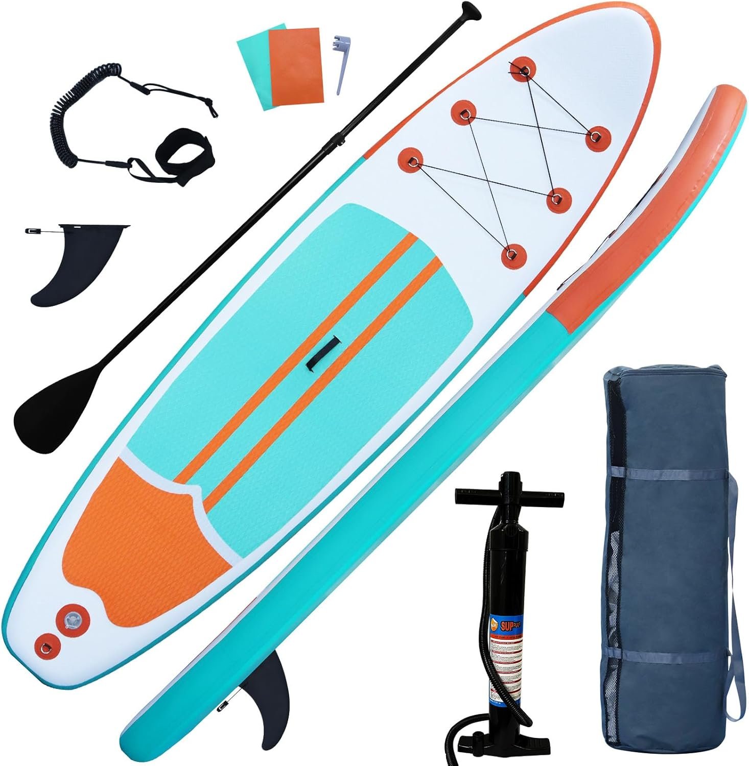 XHYCPY Inflatable Stand Up Paddle Board with SUP Accessories, Anti-Slip EVA Deck, 10’4’’ Inflatable Paddle Boards for Adults and Youth of All Skill Levels