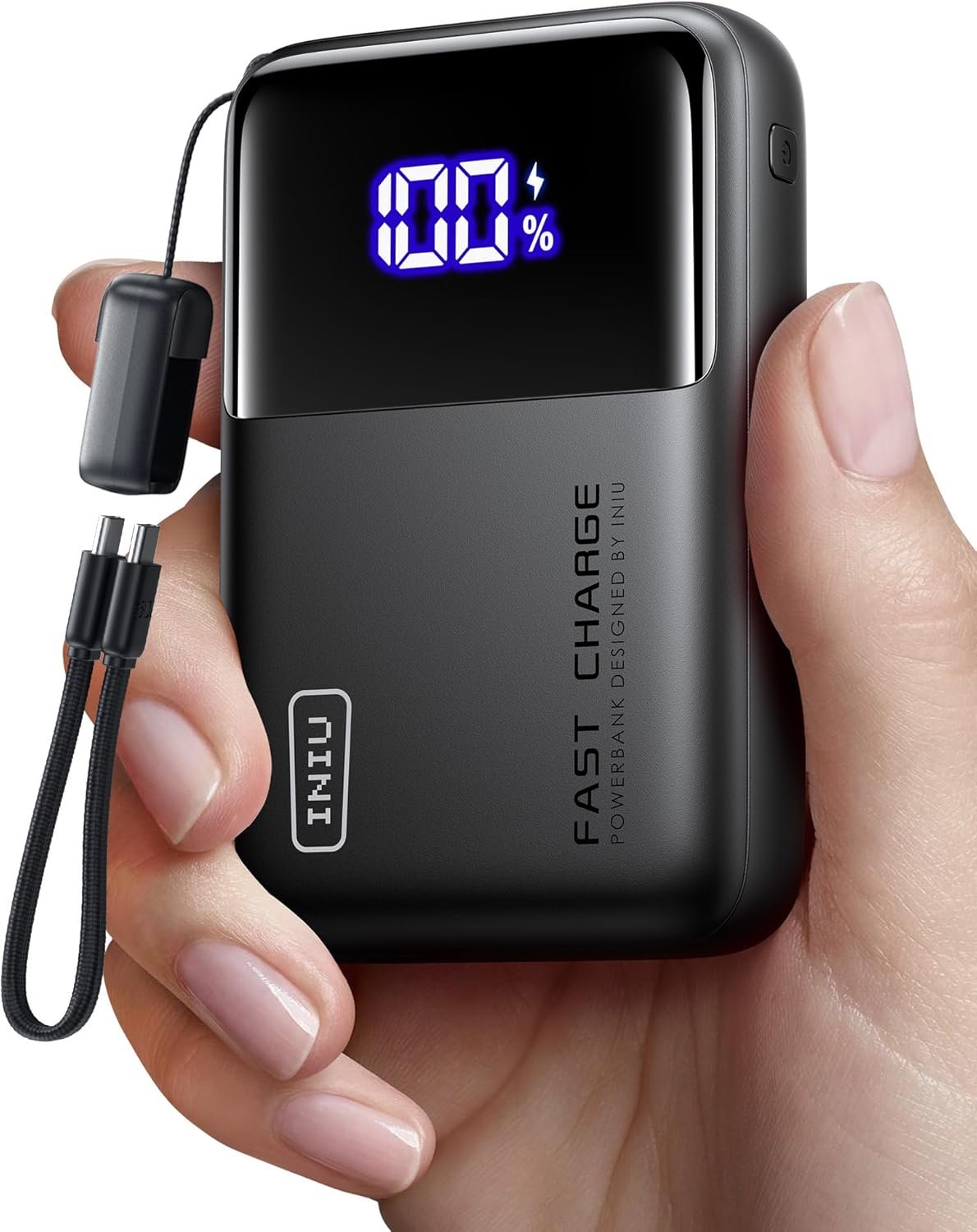 INIU 20000mAh Laptop Power Bank, Ultra Compact 65W PD Dual Fast Charging Portable Charger, Flight-Safe Battery Pack with USB C Cable for Travel MacBook iPad Tablet Switch iPhone 17 16 Pro Samsung S25